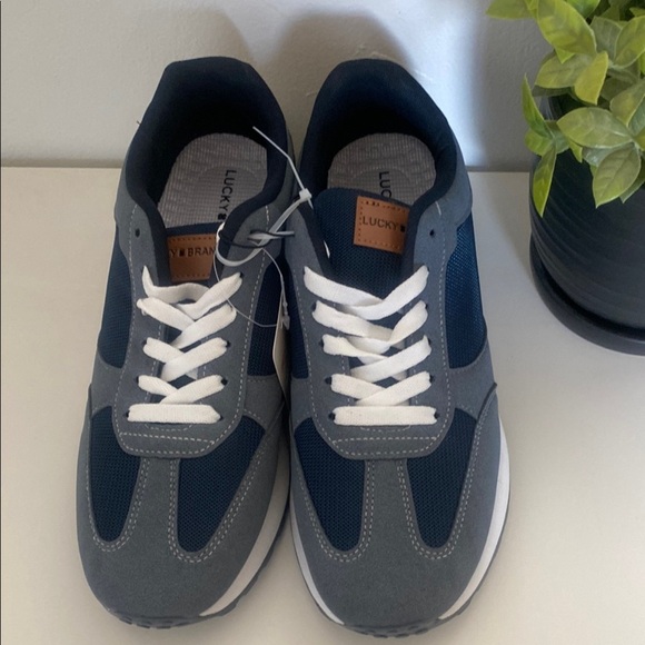 Lucky Brand Gray and Blue Sneakers with Suede and Mesh - Picture 5 of 10